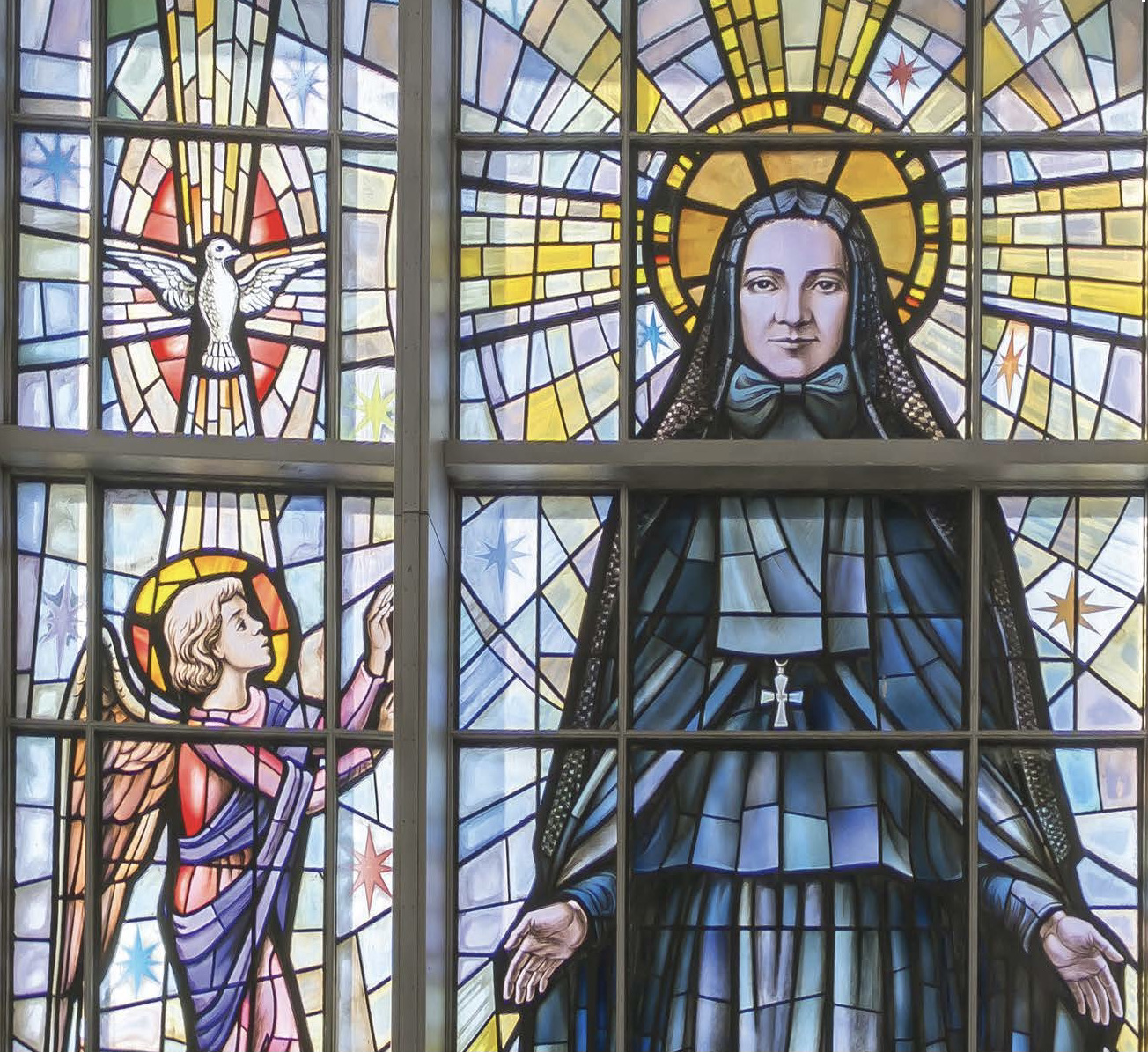 west window at St. Frances Cabrini Shrine NYC
