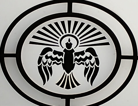 Holy Spirit roundel over main altar at St. Frances Cabrini Shrine NYC