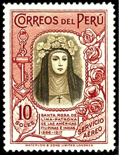 a picture of a stamp of rose of lima