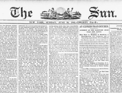 newspaper article about Mother Cabrini from 1889