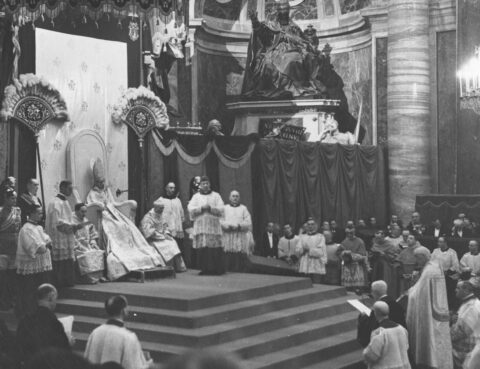 photo of a pope on his throne