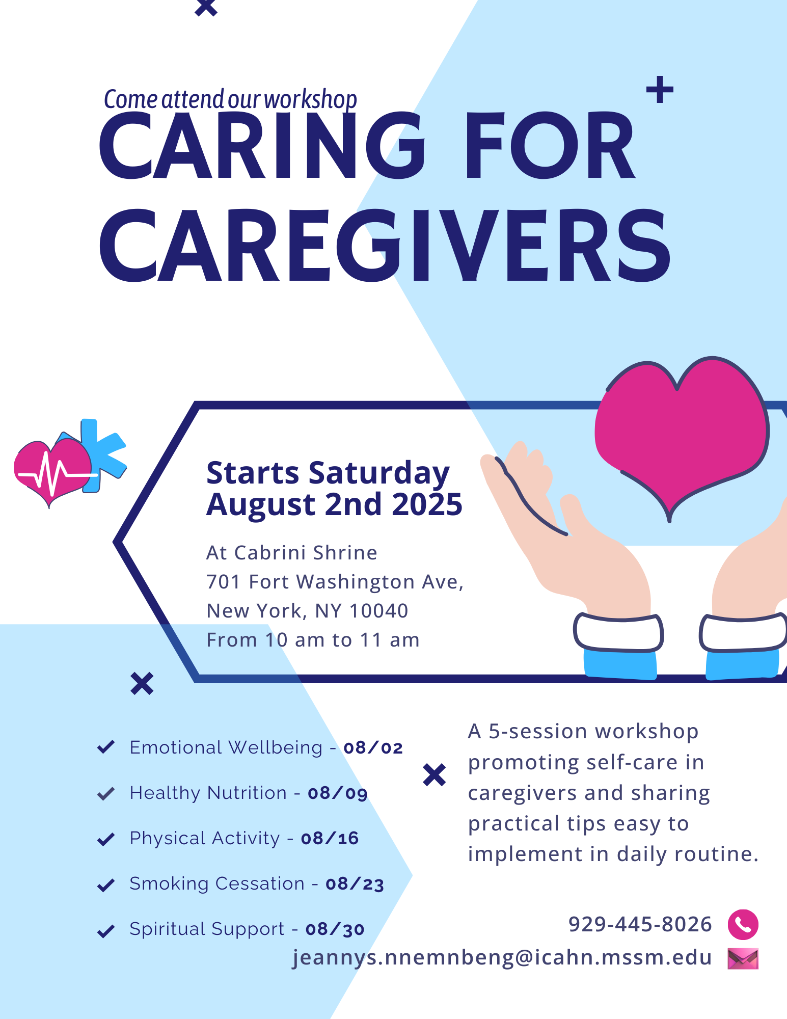 a flyer announcing an event for caregivers